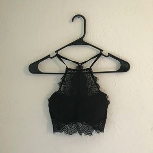 PINK Lace Padded High Neck Bralette